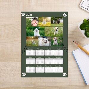 2026 Dog Photo Calendar (Magnetic)
